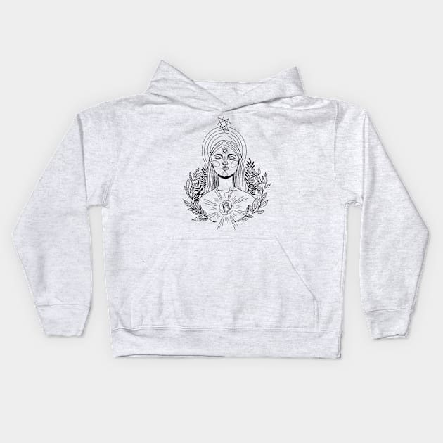 A Brightness Inside Kids Hoodie by The Immaculate Witch